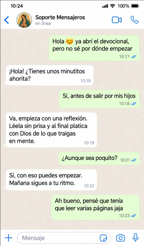 Ilustración de una conversación sobre cómo comenzar el devocional