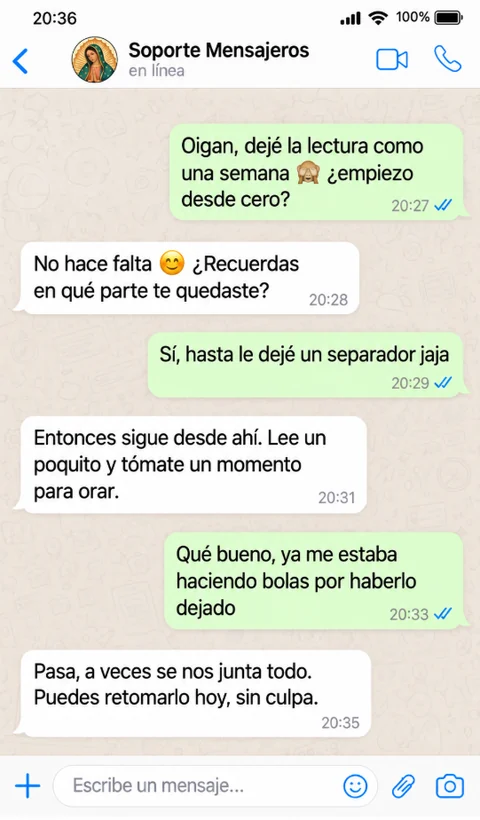 Ilustración de una conversación sobre retomar el devocional